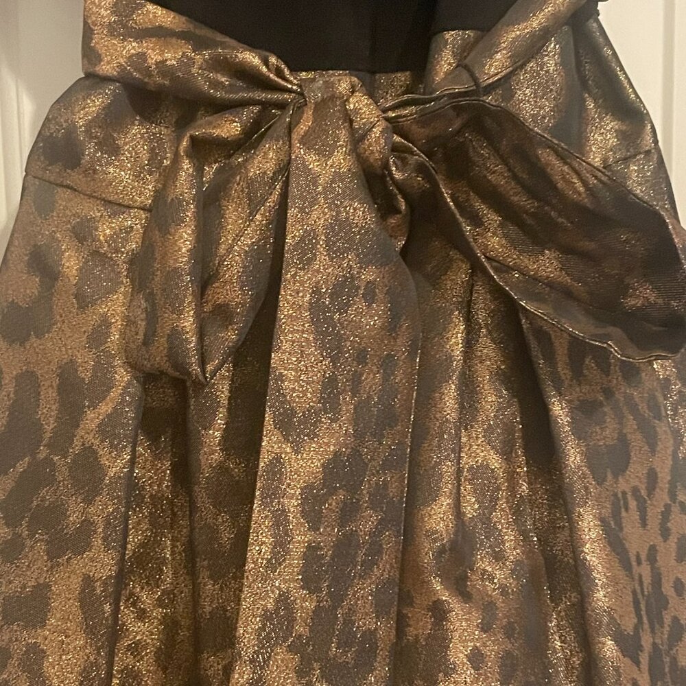 Jessica Howard Black Bodice with Metallic Leopard Print Skirt Dress - Picture 3 of 4